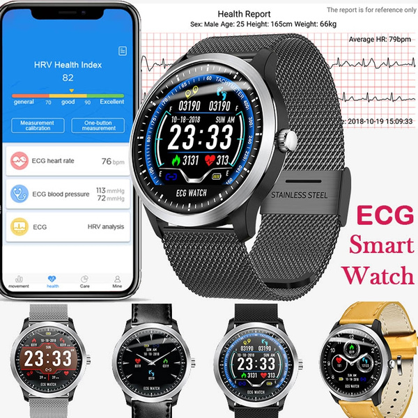 Steel Strap Or Silicone Strap Bluetooth Ecg Smartwatch N58 Color Screen 