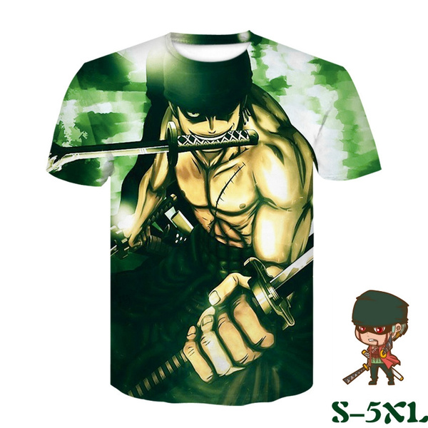 One Piece Roronoa Zoro T-shirt Size L Short Sleeve Round Neck