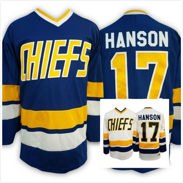 Hanson Brothers Charlestown Chiefs #17 Slap Shot Hockey Jersey White All Sizes 