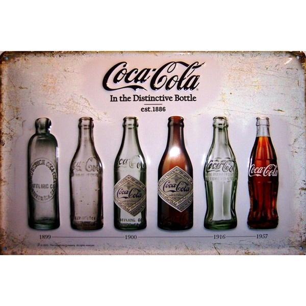 Coca Cola Four Seasons Blechschild Schild 3D geprägt gewölbt Tin Sign 20 x 30 cm 