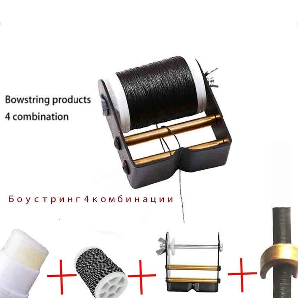 4 Combinat Bow String Material + Bowstrings Serving Tool + bow strings  wax+Archery Strings Buckle Clip Nock Sets Protect,Archery