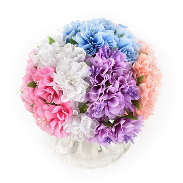 6PCS/Lot Artificial Flower Hydrangea Daisy Bridal Bouquet Silk Flower Party DIY 