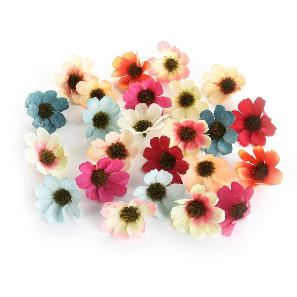 100Pcs Artificial Daisy Silk Flower Petals Head Wedding Party DIY Decor Crafts 
