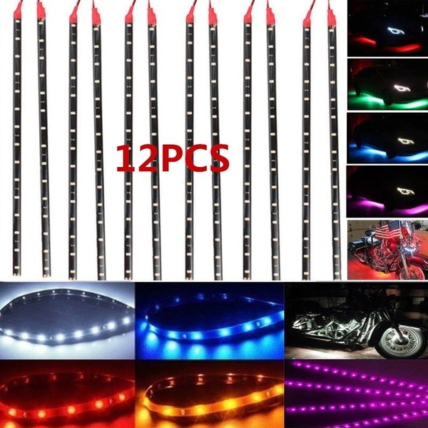 6Pcs Waterproof DC 12V Motor LED Strip Underbody Light For Car Motorcycle 12"/15 