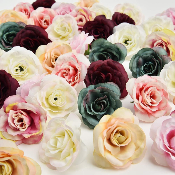 10PCS Artificial Silk Rose Peony Flower Heads Bulk Wedding Party Home Decor