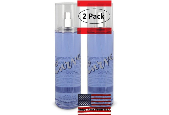 CURVE by Liz Claiborne Body Mist 8 oz for Women (Package of 2)