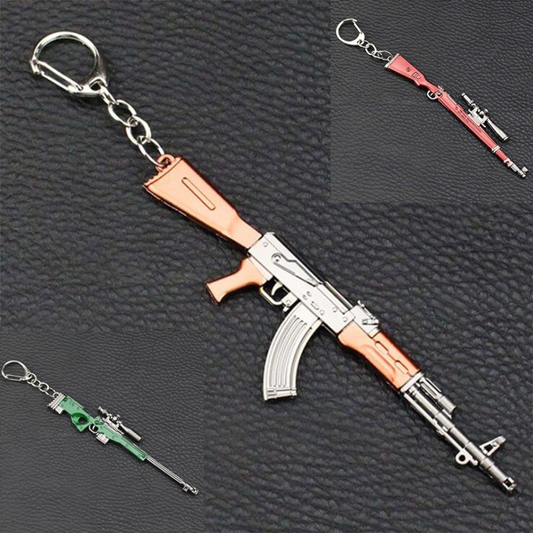 Mini ​Sniper Rifle Pistol AK47 Weapon Gun Model Metal Key Ring Keychain New 1pc 