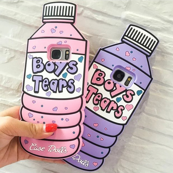 3D Cartoon Silicone Bottle Boys Tears Phone Case For Samsung Galaxy S5