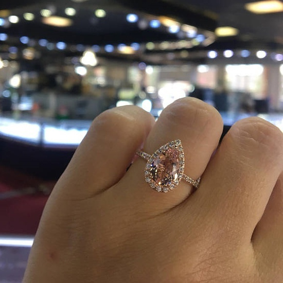 almond diamond ring