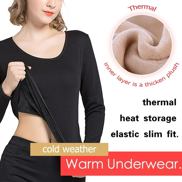 Women Thermal Underwear Winter Cold Thickened Women Thermal