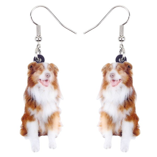 border collie earrings