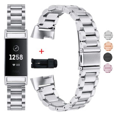 Steel, Wristbands, bandforfitbitcharge3, stainlesssteelwatchband
