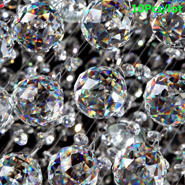 20X Clear Crystal Chandelier Ball Prism Drop Suncatcher Home Decor Pendant 20mm 
