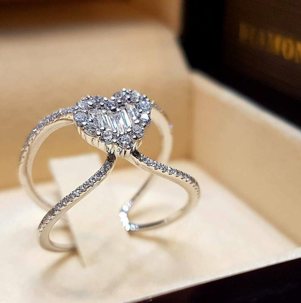 love heart diamond rings