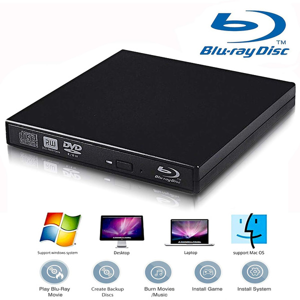 Unidad Externa De Blu Ray Dvd Para Pc Computadora Usb 2 0 Blu Ray Dvd Cd Drive Lector De Reproductor De Rom Compatible Con Super Laptop Desktop Notebook Wish