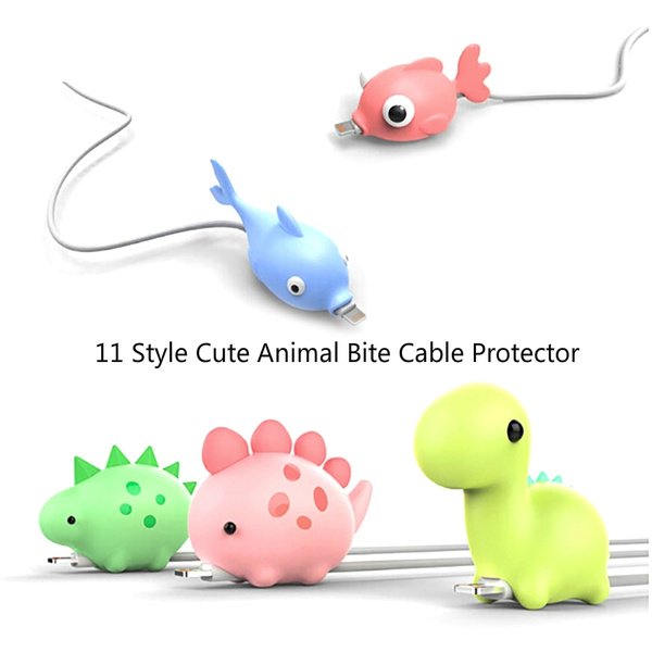 11 Style Fish Dinosaur Animal Bite Cable Protector for Phone USB Charging  Cable Organizer Winder Holder | Wish