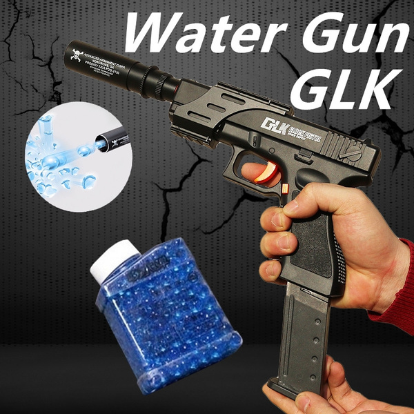 Kids Gatling Crystal Bullet Toys Gun Outdoor Shoot Water 1000 Bullets Soft Game 