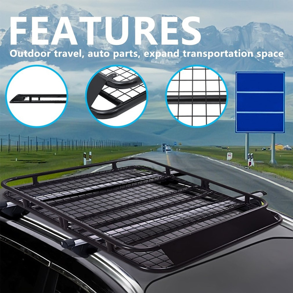 Mesh Base Steel Roof Tray Platform Rack Luggage Box Carrier Universal