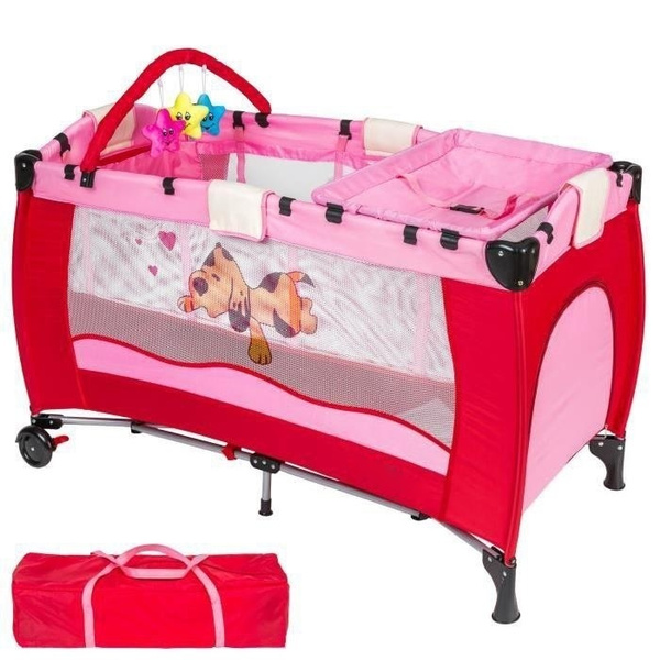Lit Parapluie Lit Bebe Pliant Lit De Voyage Avec Accessoires Reglable Matelas Table A Langer Jouets Rouge Bleu Fr Wish