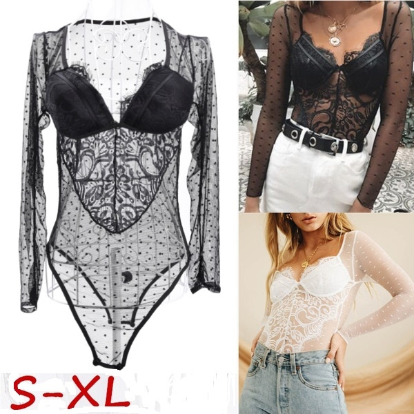 lace body suit shirt