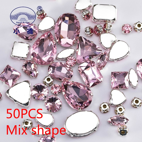 Sew Crystal Rhinestone Pink, Big Rhinestone Crystal Craft