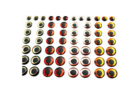 Tigofly 72 pcs Mixed 4 Colors 6/8/10mm 4D Fish Eyes Realistic