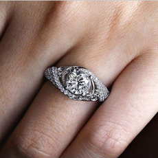 halloweencostumejewelry, DIAMOND, wedding ring, Sterling Silver Ring