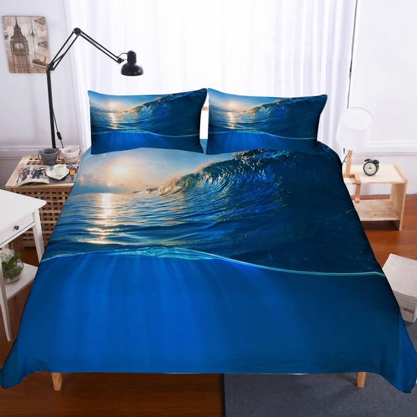 3D Fantasy Beach Sea Wave Duvet Cover Bedding Set Pillowcase Quilt/Doona Cover 