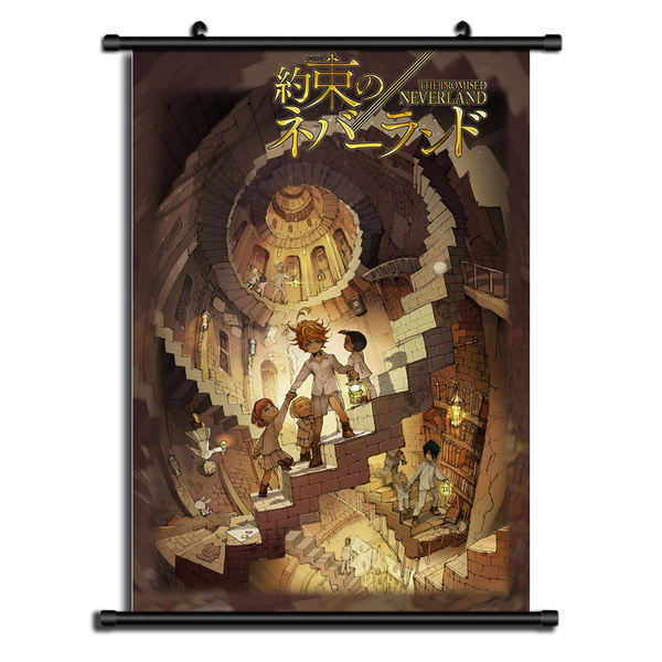 yakusoku no neverland HD Print Anime  Wall Poster Scroll Room Decor