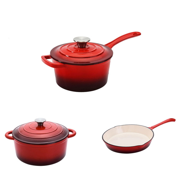 Hamilton Beach Cast Iron Oven Pot, Sauce Pan, and Frying Sauce Pan