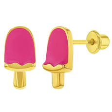 pink, goldplated, childrensearring, Jewelry