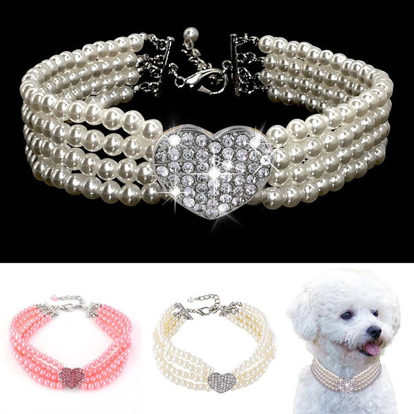 Pearl necklace hotsell collar for dogs