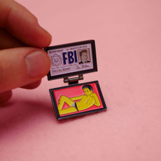 X-Files Pins FBI Fox Mulder ID Card Flip Brooches Enamel Pins Lapel Pins Badges X-Files Jewelry Brooches for Geek