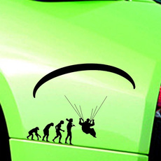 humanevolution, Funny, paragliding, Car Sticker