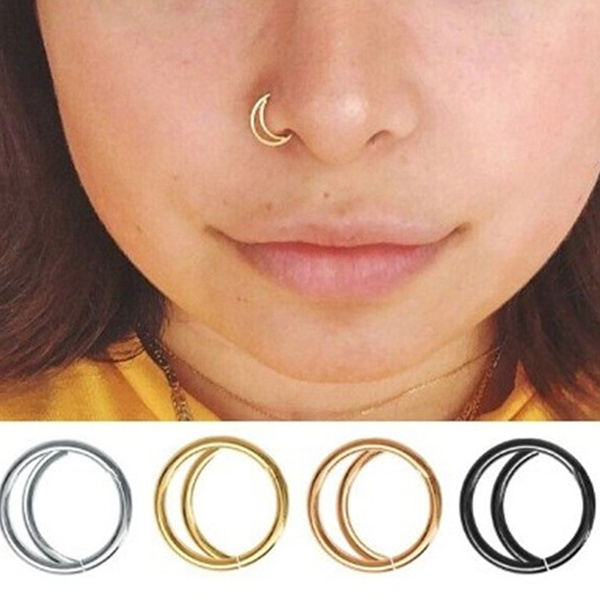 1PC Moon Nose Ring Hoop Indian Nose 
