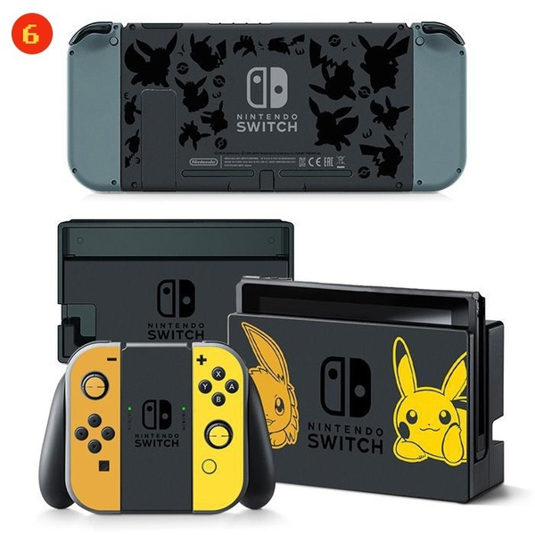 ニンテンドースイッチコンソール用スキンデカピカチュウポケモンラップスキンカバージョイコンスイッチドックジョイコングリップ Wish