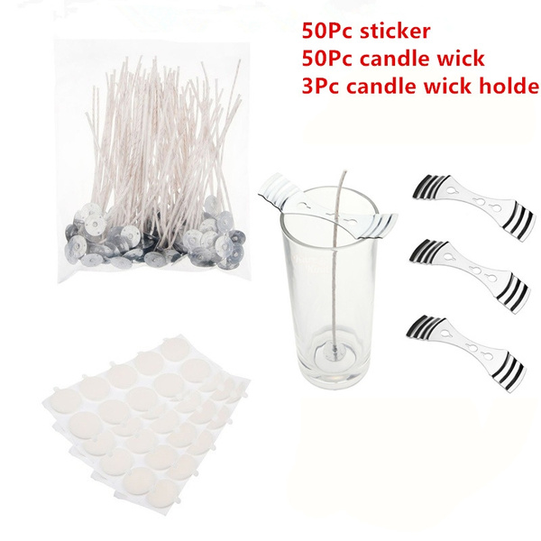 50pc Candle Wicks Wick Stickers 3pc Holders Diy Making Home Party Decor Wish - Candle Wick Holders Diy