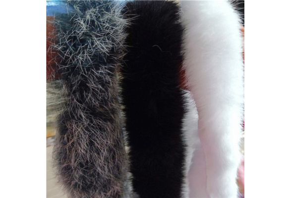 Rabbit Hair Fur Trims Tape Pelt Strip Fluffy Plush Sew Fabric DIY Soft Hood Cuff 