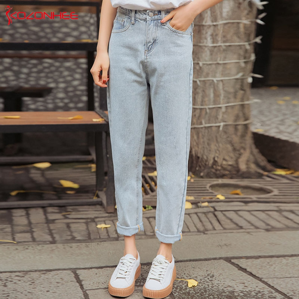 Vintage Ripped Mom jeans With High Waist Straight Fluffy trousers Design  Women Jeans | Wish