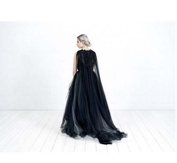 black wedding cape