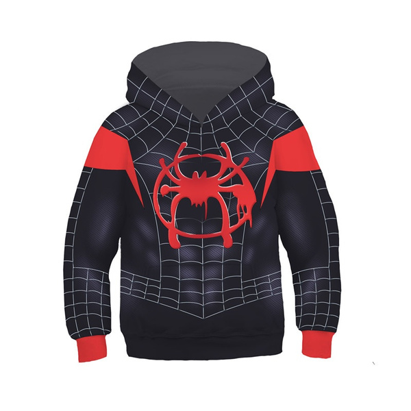 Spider-Man Costume Miles Morales Into the Spider-Verse Hoodie Jacket Sweatshirt 