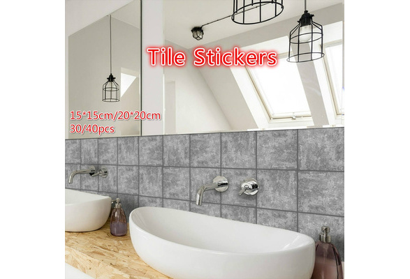 40pcs 4*4 inch Tile Sticker Kitchen Bathroom Sticker on Wall Tile Decal