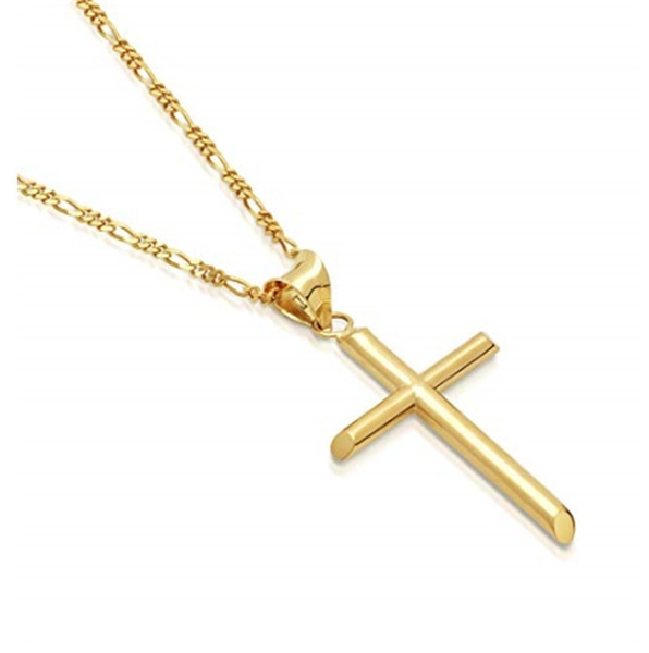 Elegant Men Gold Chain 18K Gold Cross 