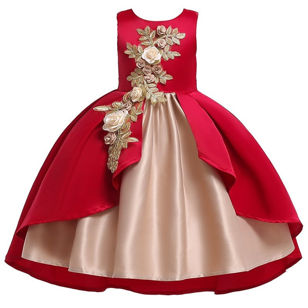 Fashion 2019 Girls Dresses Elegant Kids Appliques Mermaid Party Wedding ...