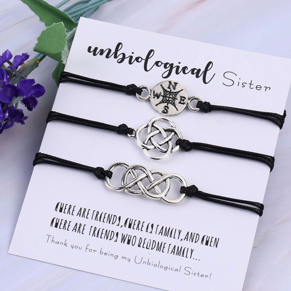 Set Of 3 Unbiological Mother Daughter Charm Bracelets With Card Perfect  Gift For Sister, Best Friend, Soul Sister Or BFF, Or Bridesmaid From  Caiden20, $2.27