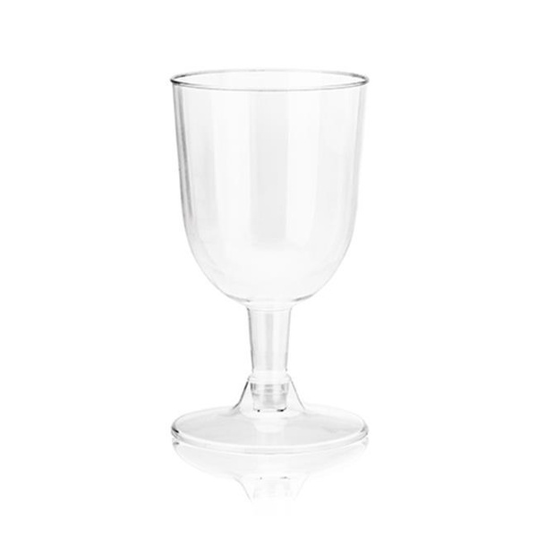 20 Pcs 6 oz. Clear Plastic Disposable Wine Cups