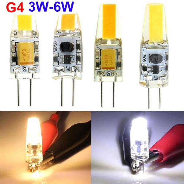 1-10x/lot g4 cob 3w 6w LED ac/dc 12v mini silicona peras armario luz LED lámpara