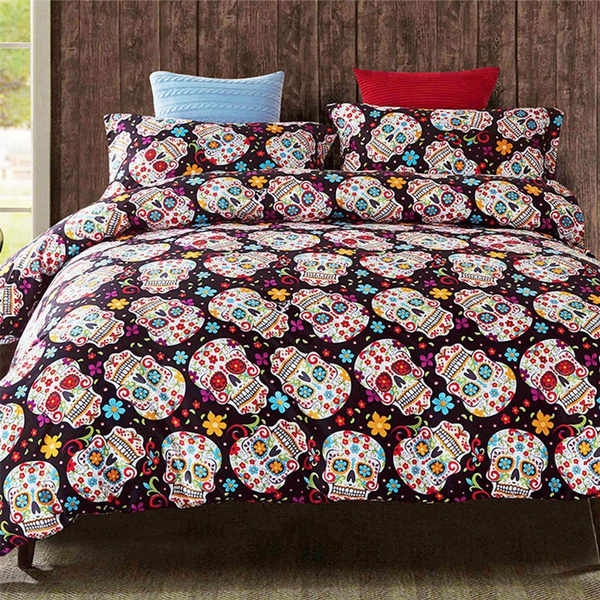 2 3pcs 3d Skull Bedding Set Single Twin Double Full Queen King Size Sugar With Flower Bed Luxury House Skeleton Duvet Cover Wish - King And Queen Skull Bedding 2 3pcs 3d Skull Bedding Set Single Twin Double Full Queen King Size Sugar With Flower Bed Luxury House Skeleton Duvet Cover Wish - King And Queen Skull Bedding