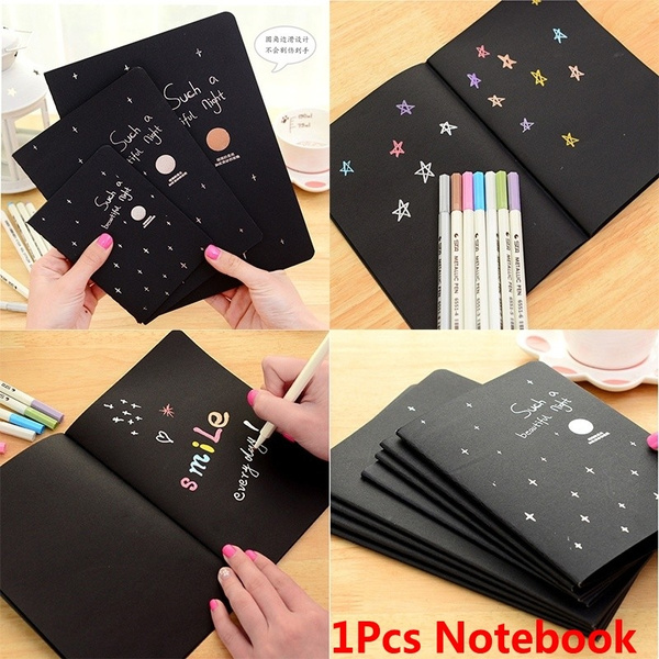 30 Sheets/Book Sketchbook Diary Drawing Painting Graffiti Black Paper Ketch  Book Notebook Office School Notebooks Supplies