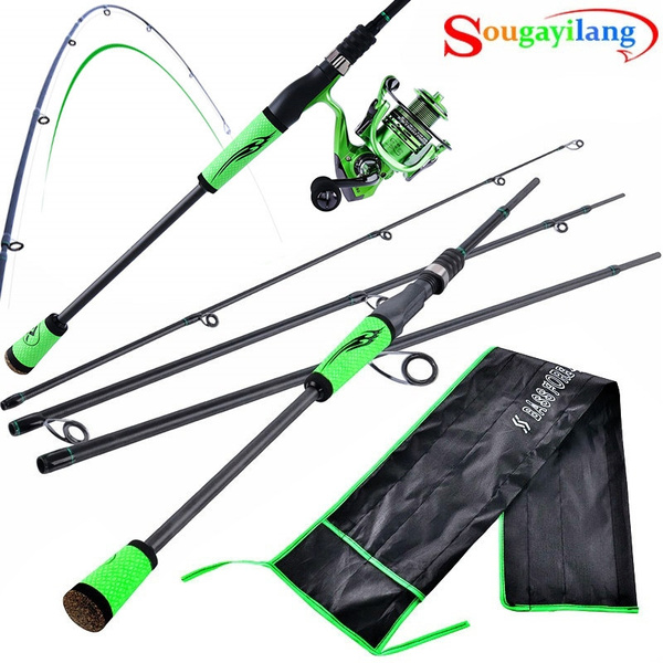 Fishing Rods Spinning Rod Casting Rod Ultra-Light Portable Carbon Fiber 4 Pc  Blanks for Travel Freshwater Fishing